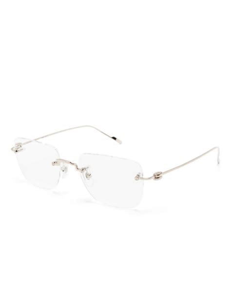 Cartier Eyewear Engraved Logo Frameless Glasses Farfetch