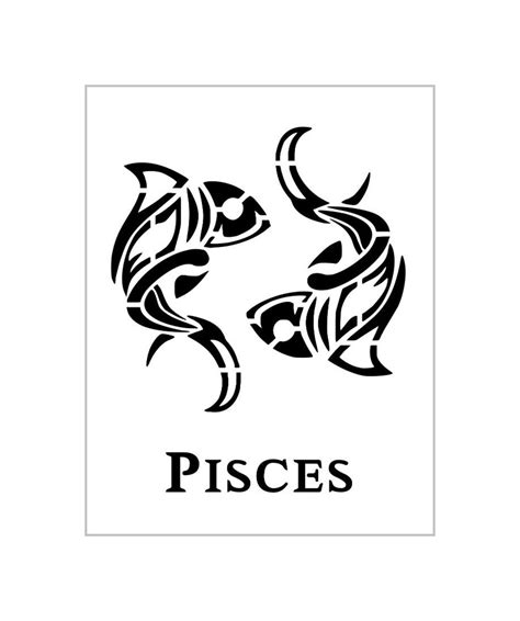Pisces Stencil Zodiac Sign Astrology Horoscope Fish Reusable Etsy