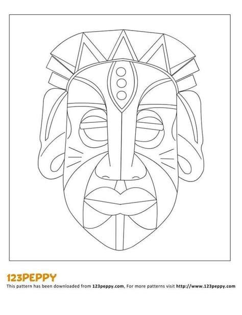 Afrikaanse Maskers Kleurplaten