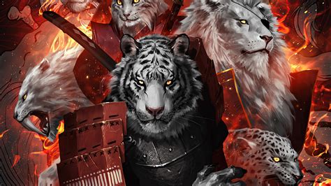 Fantasy Tigers Wallpaper