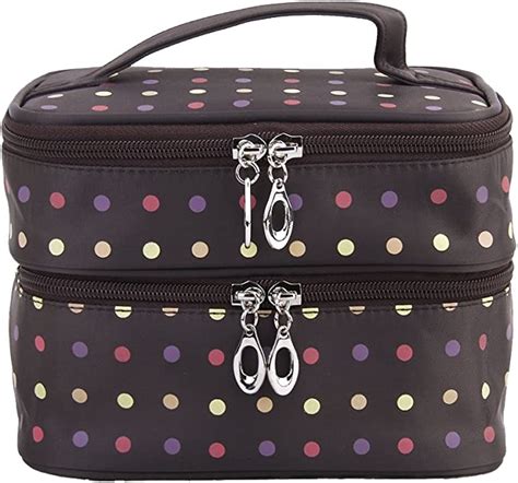 Polka Dots Double Layer Toiletrycosmeticmakeup Bag Travel Wash