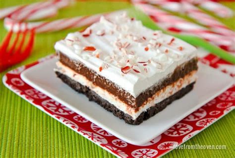 Chocolate And Peppermint Striped Delight • Love From The Oven Peppermint Dessert Peppermint