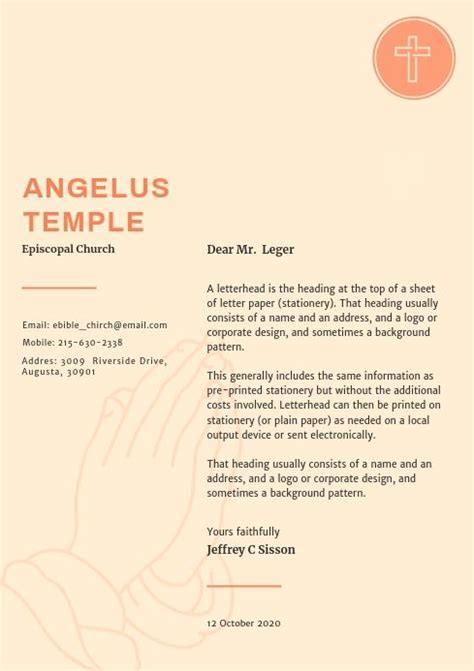Canva can help you get beautiful letterheads and. Asymmetrical Church Letterhead in 2020 | Company ...