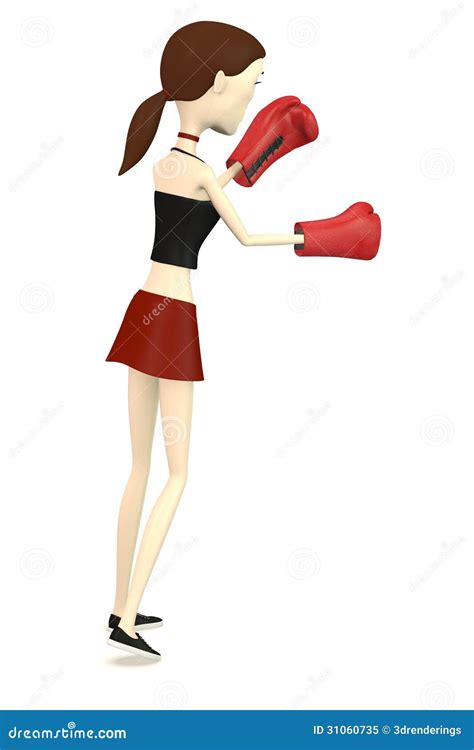 Cartoon Girl With Boxing Gloves Stock Illustration Image 31060735