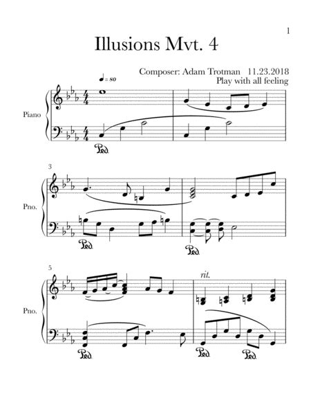 Illusions Mvt 4 Sheet Music Adam Trotman Piano Solo