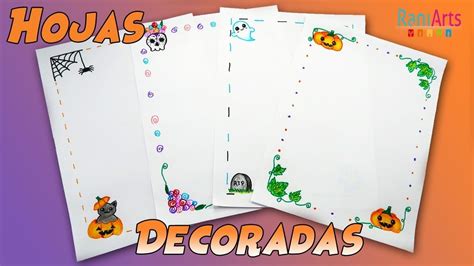 Hojas Decoradas Bordes 🎃 Edición Halloween 🎃 Diy Fácil