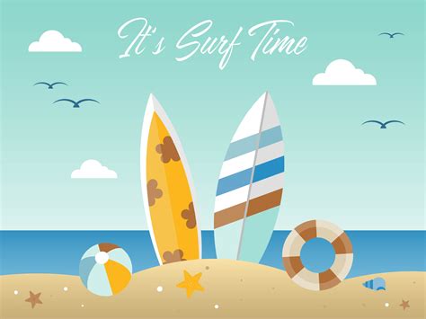 Summer Vacation Summer Beach Poster Vector Illustration 598936 Vector