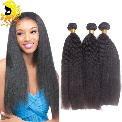 Unprocessed Afro Kinky Straight Hair Weave Cheap Coarse Yaki Virgin Hair Bundles Virgin
