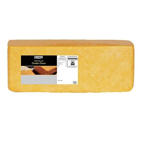 Country Range Mild Coloured Cheddar Block 5kg Per Kg Turner Price