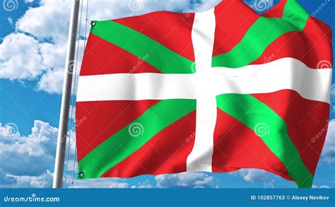 Waving Flag Of Basque Country An Autonomous Community In Spain 3d