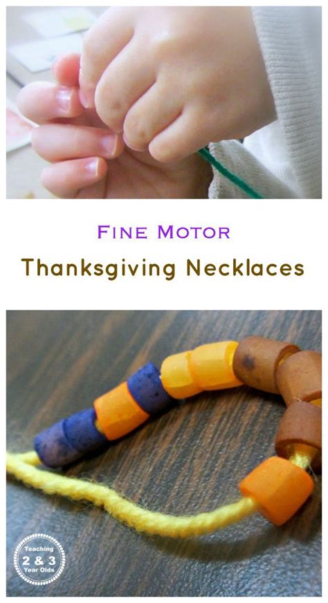 What to do with a two year old. Easy Thanksgiving Necklace for Kids | Crafts for 3 year ...