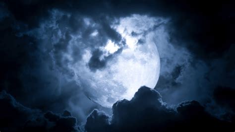 Download Wallpaper 1920x1080 Moon Clouds Moonlight Glow