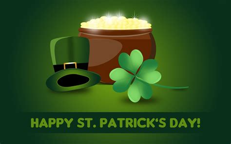 Happy St Patricks Day Hat With Gold Pot Wallpaper