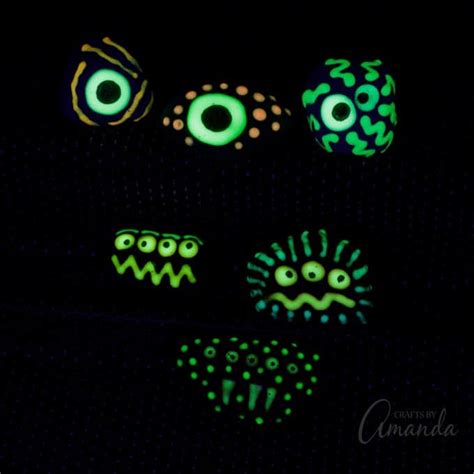 Glow In The Dark Monster Rocks 680 Crafts By Amanda