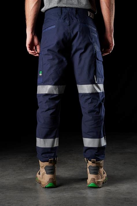 fxd wp 3t reflective taped stretch work pants navy