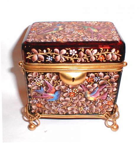 How many glasses of water are there in 1 liter? Antique Moser Glass Casket