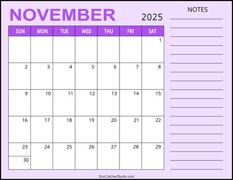 November 2025 calendar (free printable)