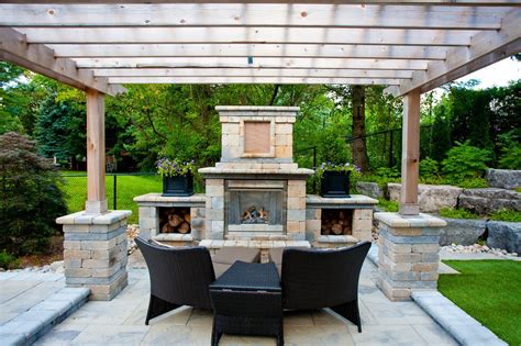 Outdoor Fireplace Plans Porch Traditional With Vaulted