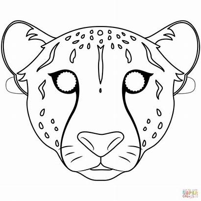 Printable Mask Cheetah Masks Coloring Pages Templates