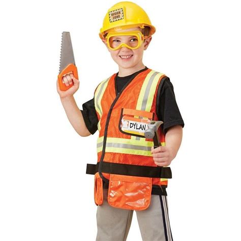 Melissa And Doug Construction Worker Role Play Costume Set Role Play