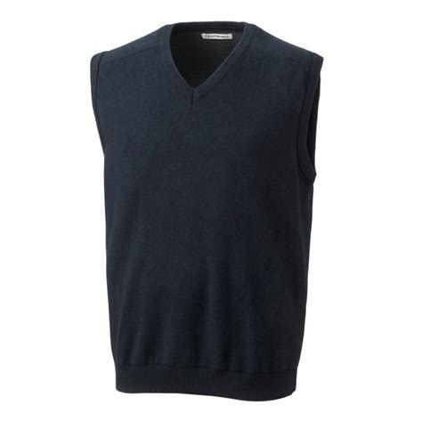 Cutter And Buck Mens Navy Broadview V Neck Sweater Vest