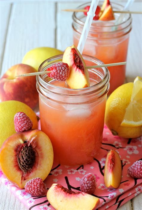 Raspberry Peach Lemonade Recipe Peach Lemonade Recipes Homemade