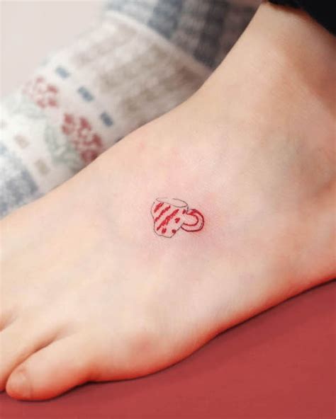 Simple Heart Tattoo On Foot