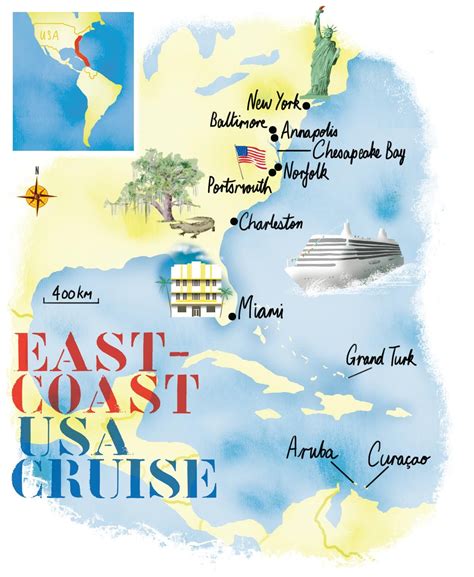 Usa East Coast Tourist Map Best Tourist Places In The World