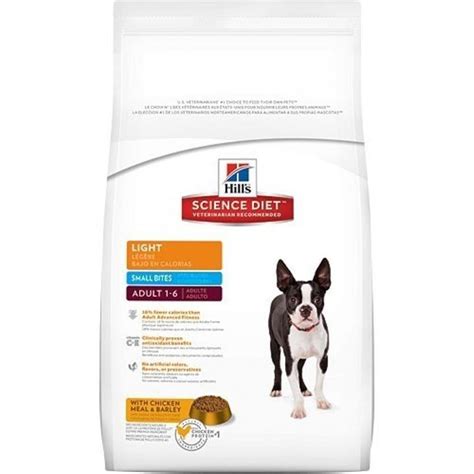 Bag of focus small bites dry dog food; Adult Light Small Bites with Chicken Meal & Barley Dry Dog ...