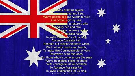 Australian National Anthem Word Sheet