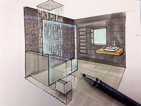 David Dangerous Interior Design Sketch Bathroom
