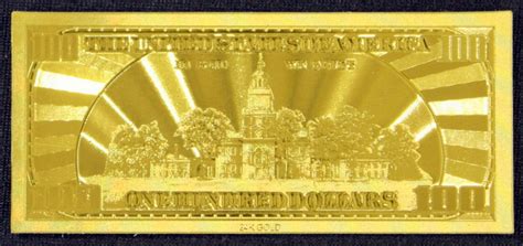 24k Gold Limited Edition Us 100 Banknote Bill Pristine Auction
