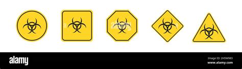 Danger Warning Icons Set In Flat Style Chemical Hazard Sign Vector