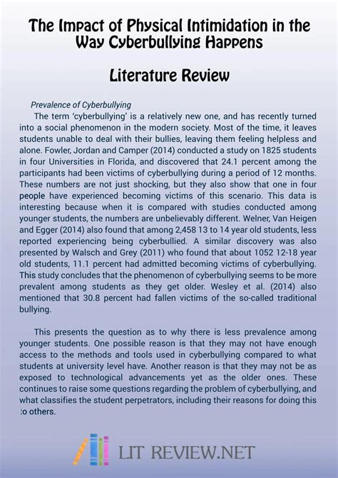 Dissertation Literature Review Sample By Lit Review Samples Issuu