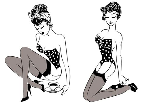 Sexy Pin Up Girl In Lingerie Vector Illustration Stock Vector Image By ©sofiapink 100042068