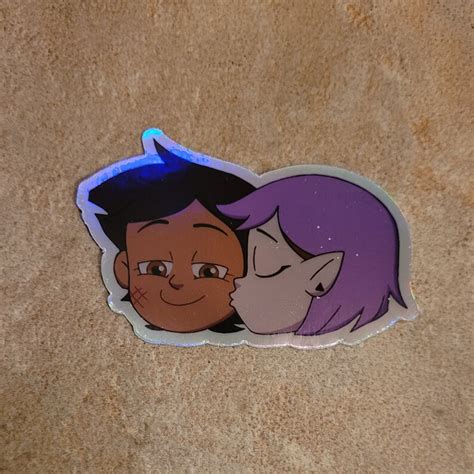 The Owl House Luz And Amity Lumity Kiss Holographic Sticker Etsy