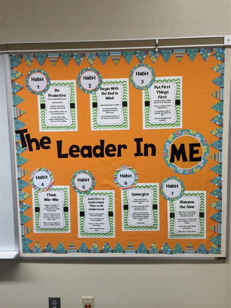 The Leader In Me Bulletin Board 7 Habits Leader In Me School Leader 7 Habits