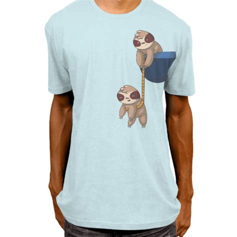 Cute Sloth Pocket T Shirt Design Fancy T Shirts