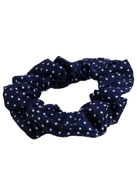 Navy Polka Dot Scrunchie Navy And White Cotton Scrunchie Bows N