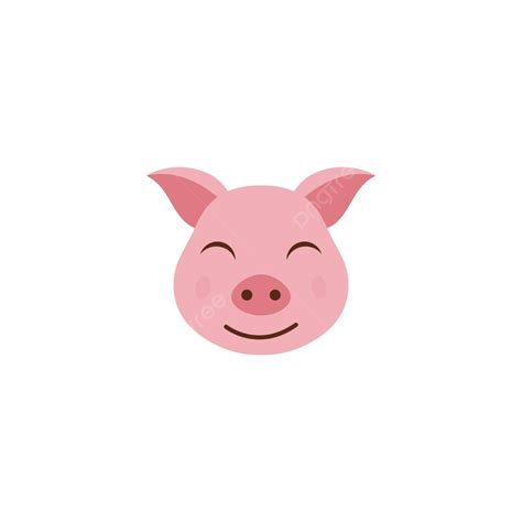 Colorful Flat Vector Icon Of Pig Head Face Or Pork Bacon Designed For