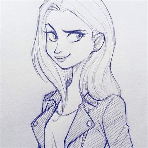 Love The Jacket Cartoon Girl Drawing Sketches Cartoon