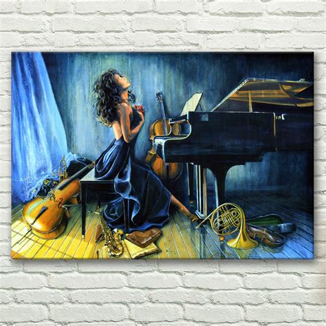 Free Shipping Blues Music The Girl Playing The Piano