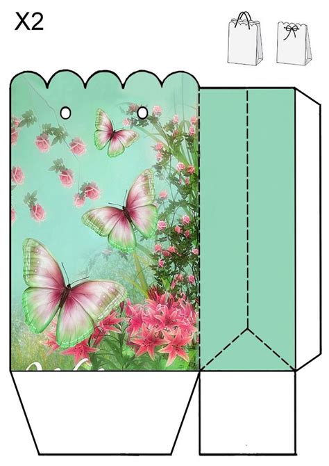 Pretty butterfly gift bag to print. No source, just a picture. Gift