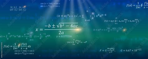 Mathematical Formulas Abstract Background With Math Equations Floating