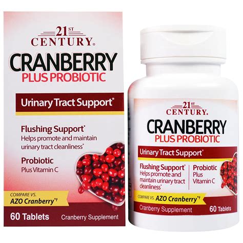 Cranberries have long been lauded for their ability to help maintain urinary tract health. 21st Century, Cranberry Plus Probiotic - 60 Tablets