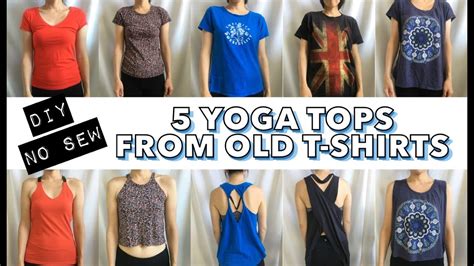 No Sew Yoga Tops From Old T Shirt 5 Diy Upcycle Projects Youtube