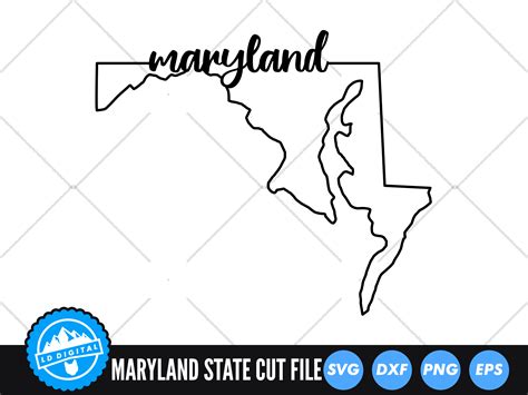 Maryland Svg Maryland Outline Usa States Cut File By Ld Digital