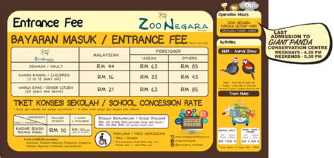 Rm14.30 per pax (3 ~ 12 years old). Harga Tiket Zoo Negara 2019