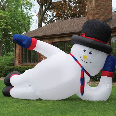 Massive Inflatable Sprawling Snowman The Green Head