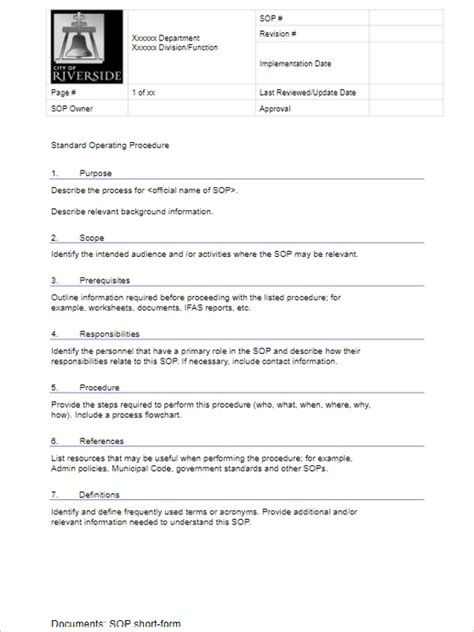 45 Free Standard Operating Procedure Templates Word Excel Format